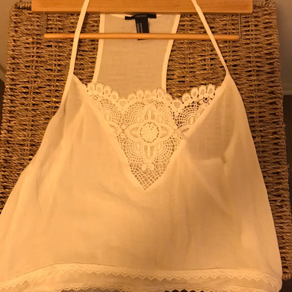 White boho tank/cropped